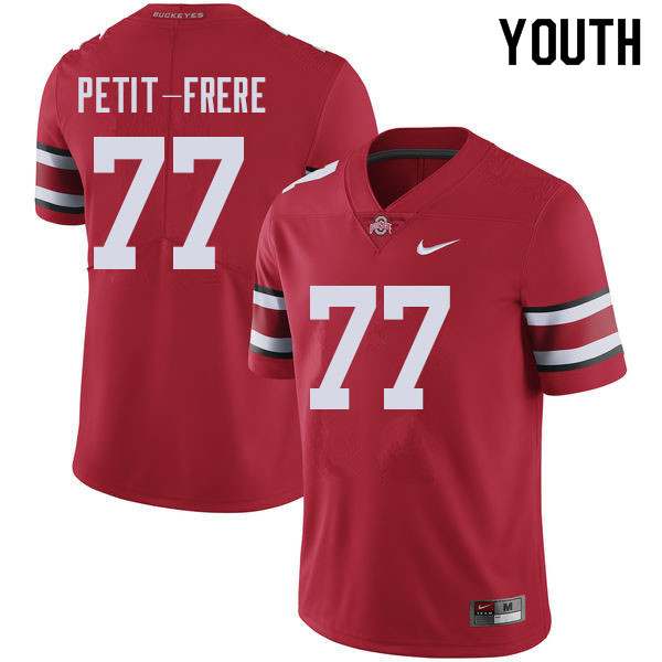 Youth #77 Nicholas Petit-Frere Ohio State Buckeyes College Football Jerseys Sale-Red